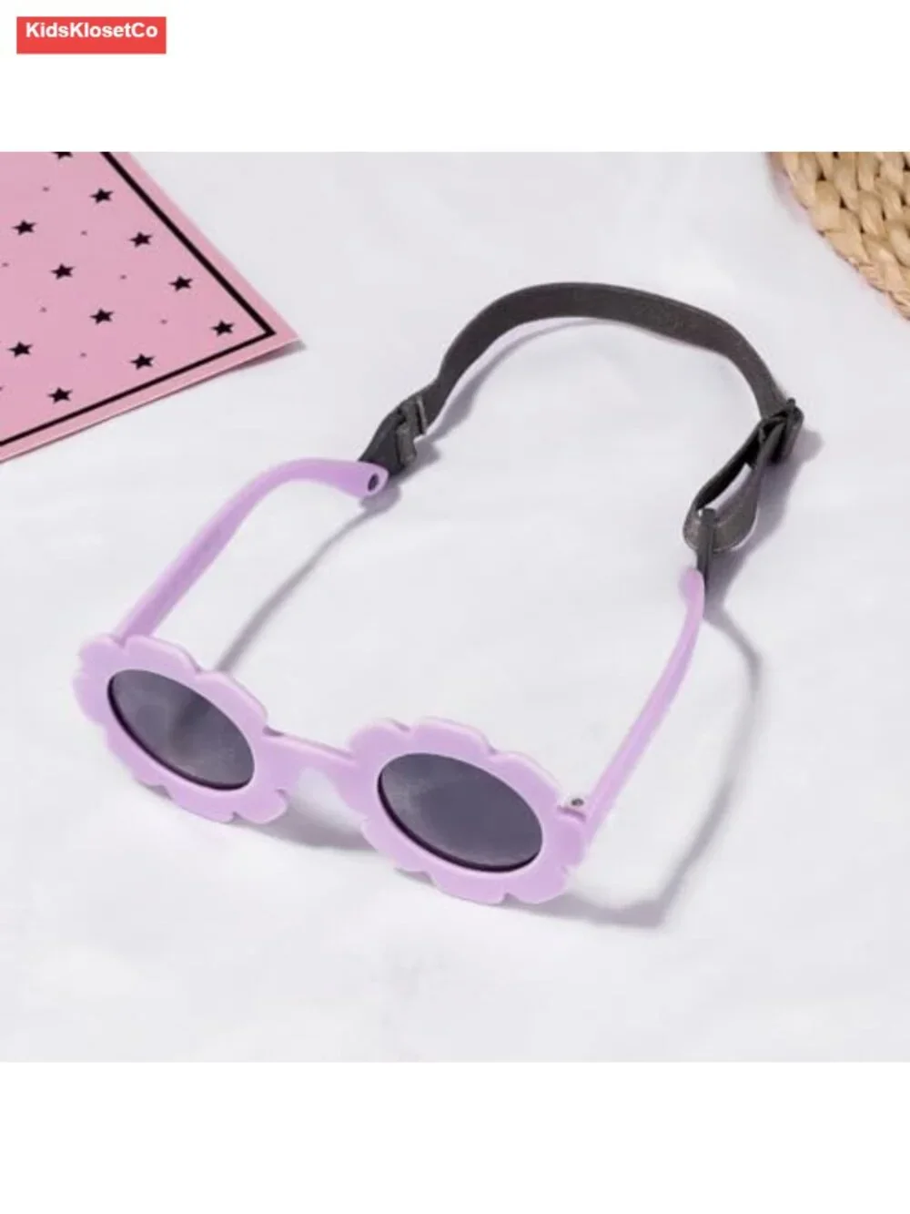 Infant Polarized Flower Sunglasses with Strap Bendable Frame